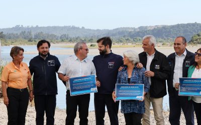 Presidente de la República, Gabriel Boric Font, visita las obras del proyecto de mejoramiento y ampliación del Servicio Sanitario Rural para la localidad de Pupuya, Navidad.