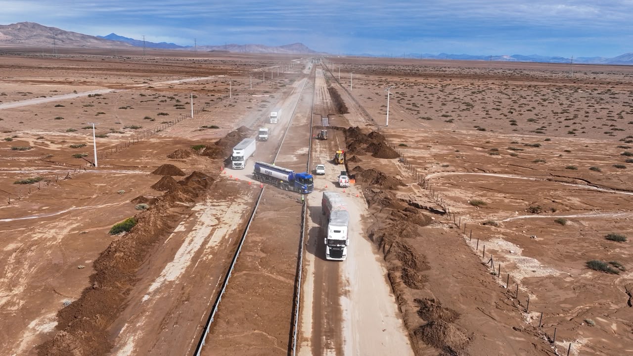MOP avanza en la habilitación parcial de la Ruta 5 Norte: Hoy continuó la circulación de vehículos de abastecimiento y emergencia